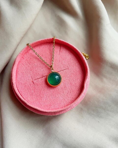 Moon Necklace Green