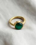 Mini Moon Ring - Dark Green